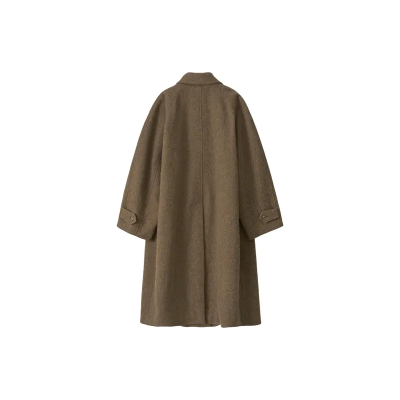 NOTHING WRITTEN FW24 Wool Balmacaan Coat Coats Women's Taupe/Taupe-1