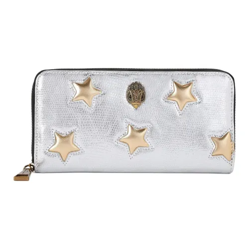 Kurt Geiger London Lambskin Wallet Women's Silver & Gold
