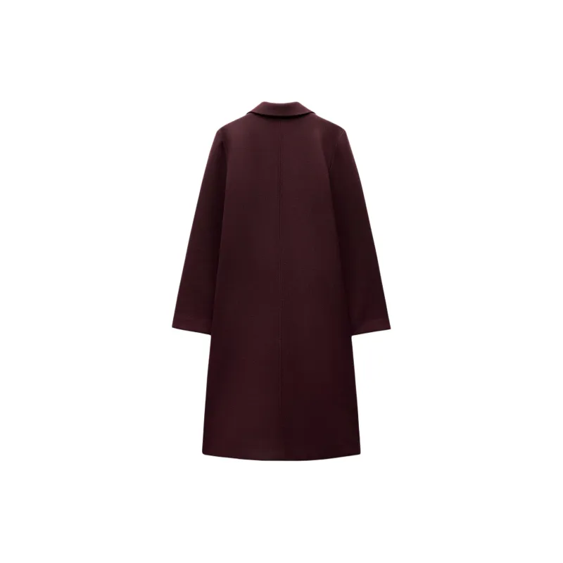 ZARA Coats Women's Burgundy-1