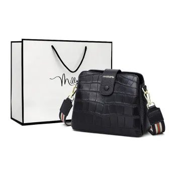MILLIE'S Cow Leather Underarm Shoulder Bag, Crossbody Bag Women's Black