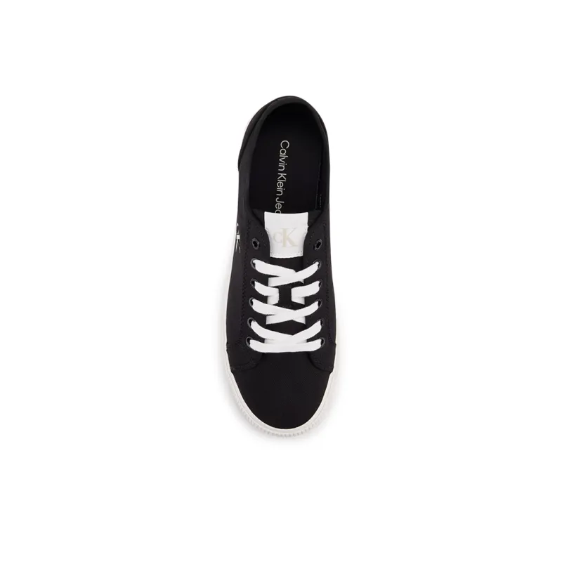 CALVIN KLEIN Low Top Canvas Shoes Men's Black/White-3