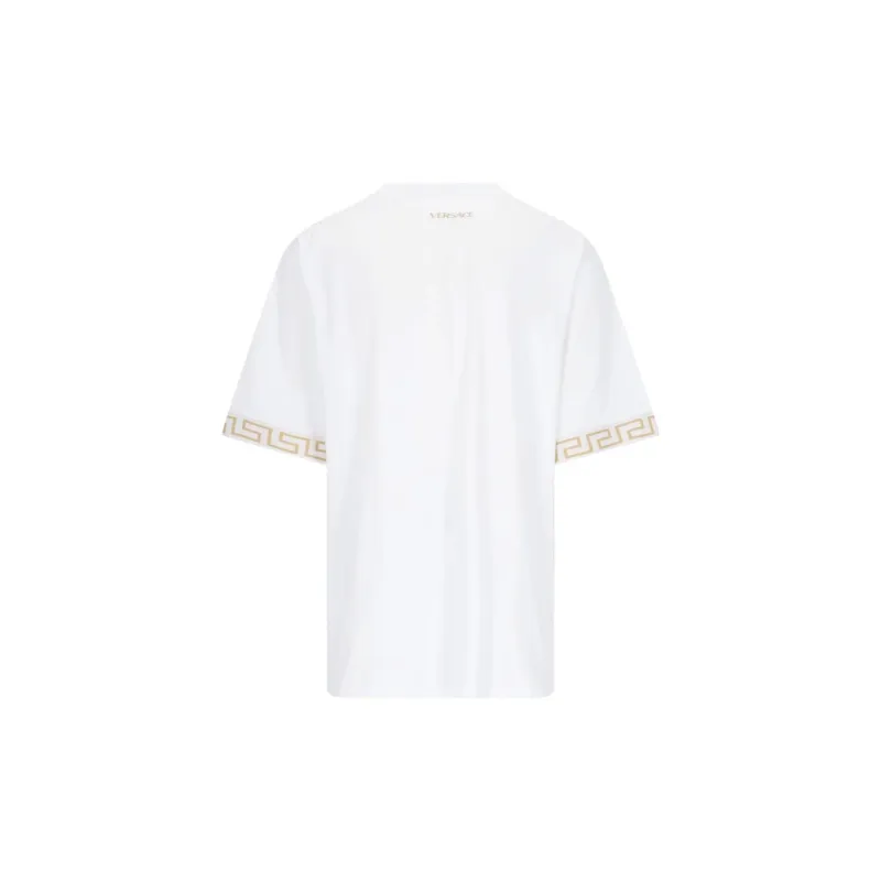 VERSACE Embellished cuffs T shirt-1