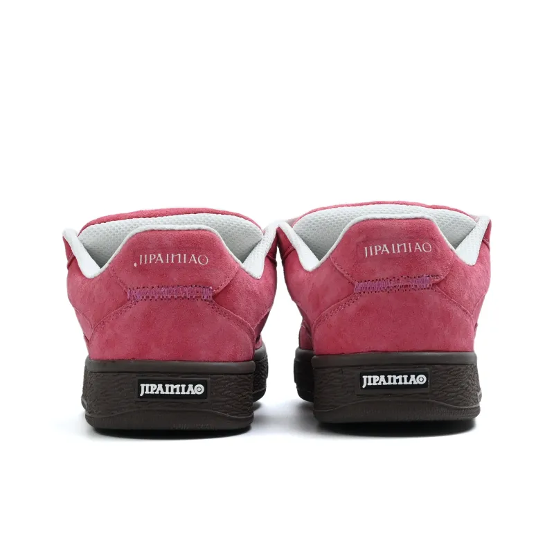 JIPAINIAO Low Top Skateboard Shoes Unisex Rose Red-4