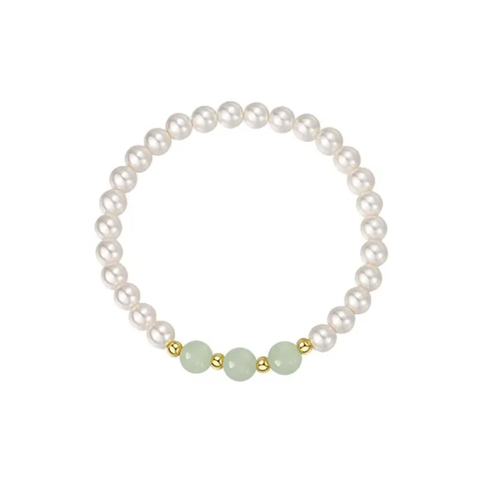 LUXLINE Bracelets Pale Greenish White Jade Women's-5