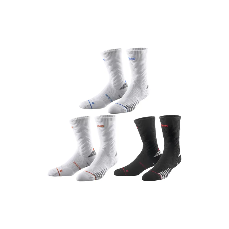 SPALDING Professional Basketball Socks Trendy Versatile Warm Elite Socks Comprehensive Training Unisex 3 Pack-9
