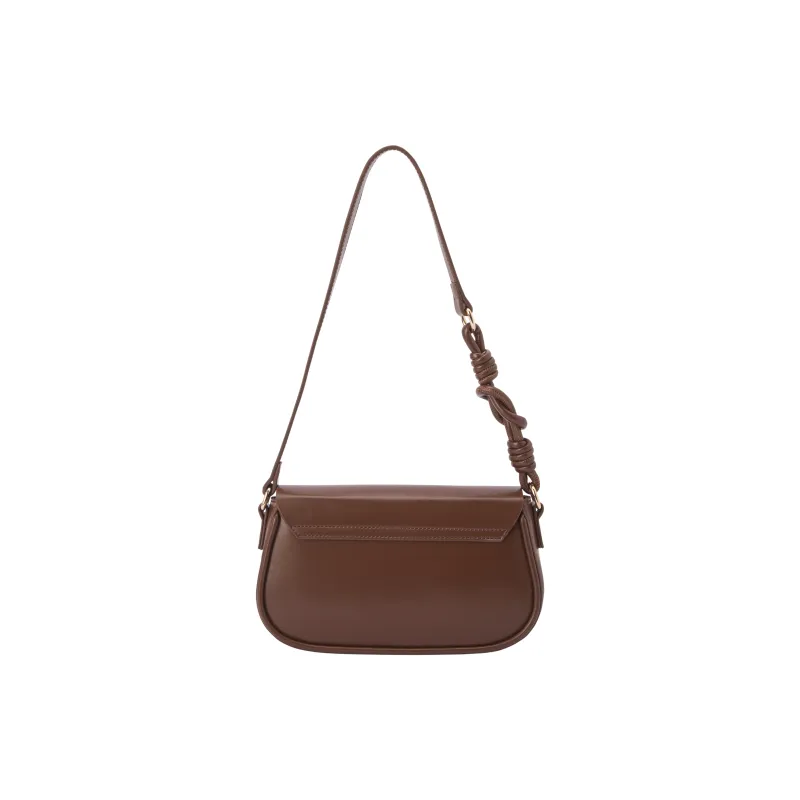 SEM/R PU Small Square Bag Handbag Crossbody Bag Small Size Women's Ecru/Caramel Brown/Black-22