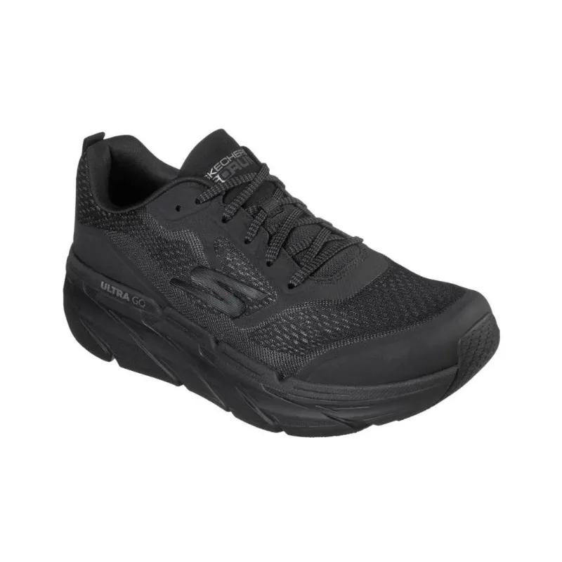 Skechers Max Cushioning Durable Breathable Low-Top Casual Running Shoes Men's Black Extra Wide Fit-2