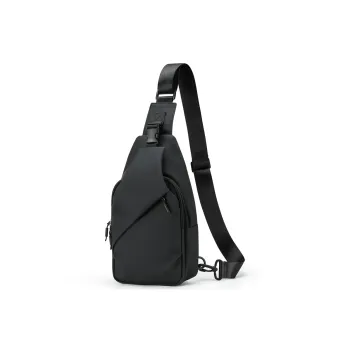 L&M Polyester Messenger Bag, Shoulder Bag, Crossbody Bag Regular Men's Black/Gray/Membrana Dermalis Black