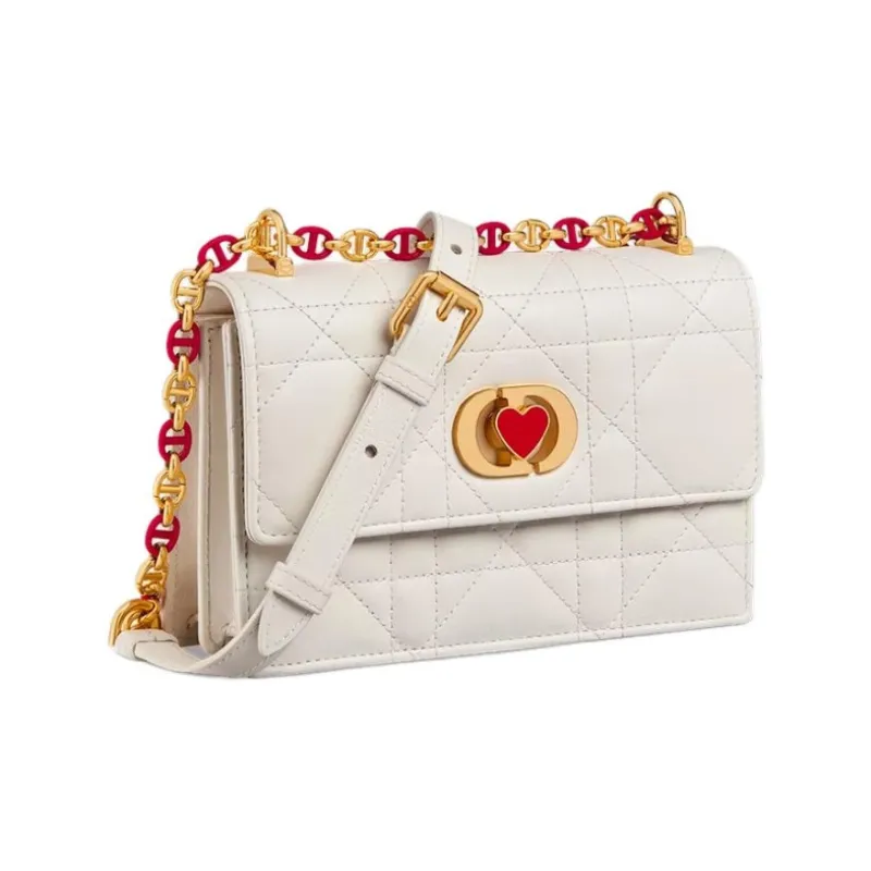 DIOR Caro Sheepskin Shoulder Bag Mini Women's Milk White-2