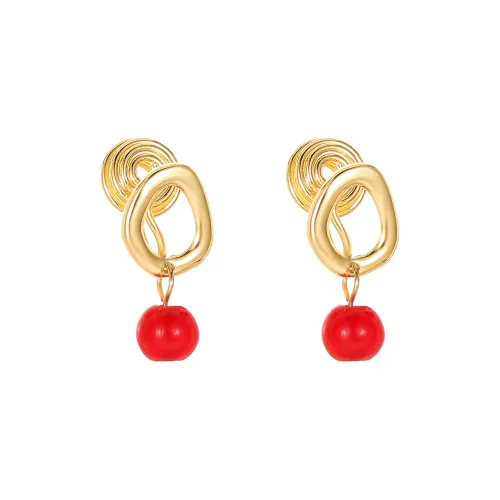 Rhymes Gold Plated Copper Earrings Women's