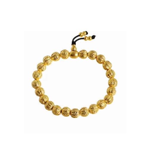 KING TAI SANG Walnut Fortune Bead Solid Gold Fixed Price Gold Bracelet Unisex