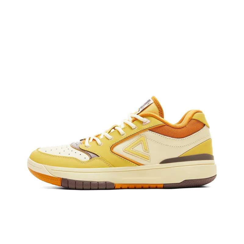 PEAK Vintage Basketball Shoes Men Low Top Persian Yellow-0
