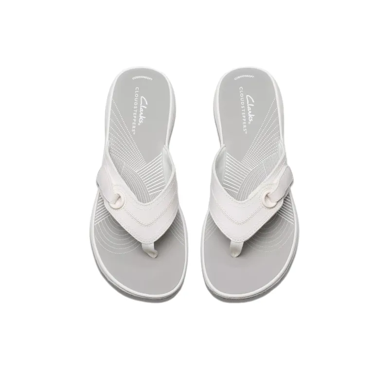 Clarks Abrasion-Resistant Flip Flops Women's White-3