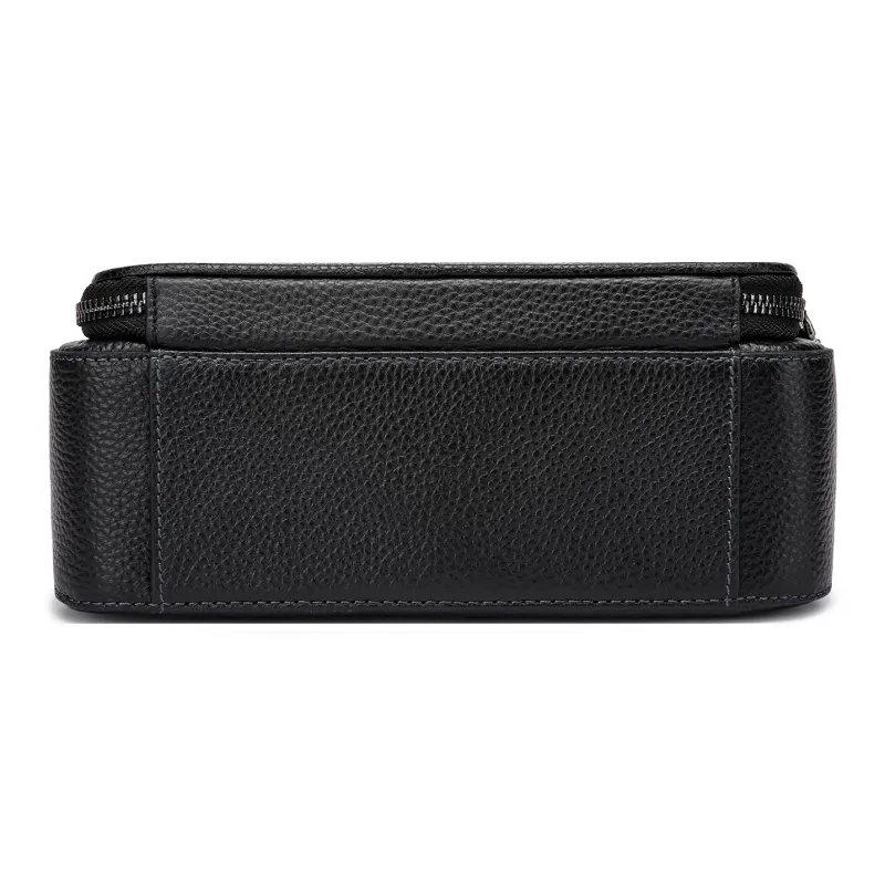 FAIRWHALE PVC With Cow Leather Shoulder Bag, Messenger Bag, Crossbody Bag Regular Men's Black Coffee-3