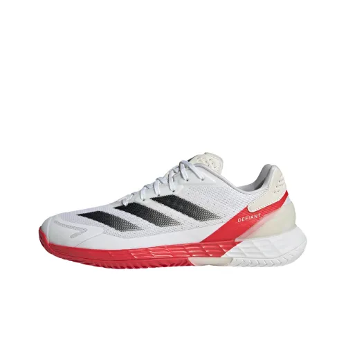 Adidas DEFIANT SPEED 2 Anti-Slip Wear-Resistant Low-Top Tennis Shoes Men's White Black Red