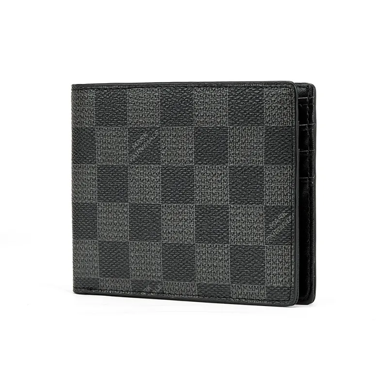 FAIRWHALE Synthetic Leather Wallet Men's Black Shades Plaid-1