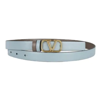 Valentino Cow Leather Leather Belts Women's Blue/Umber Width: 2CM