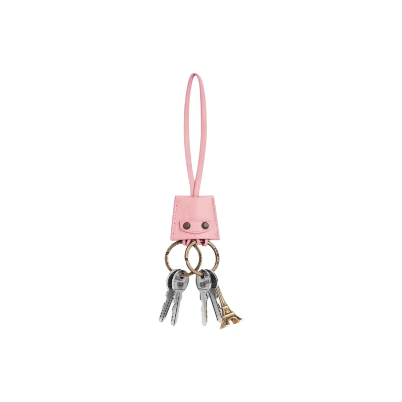 Balenciaga Lambskin Brass Steel Zinc Alloy Pendants Women's Pink-0