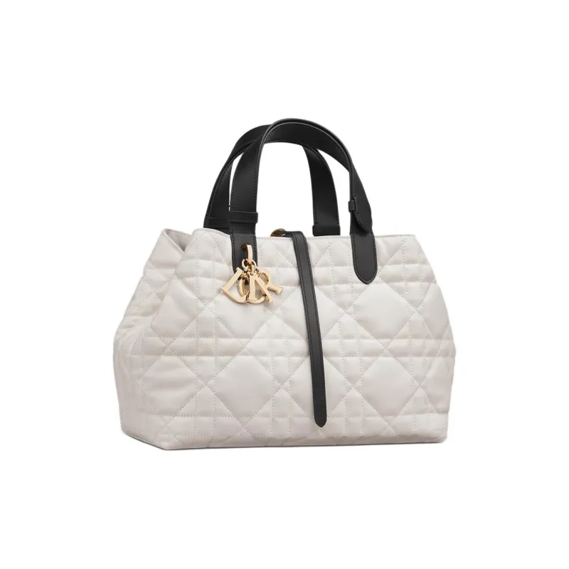 DIOR Toujours Cow Leather Handbag Medium Size Women's Milk White-3