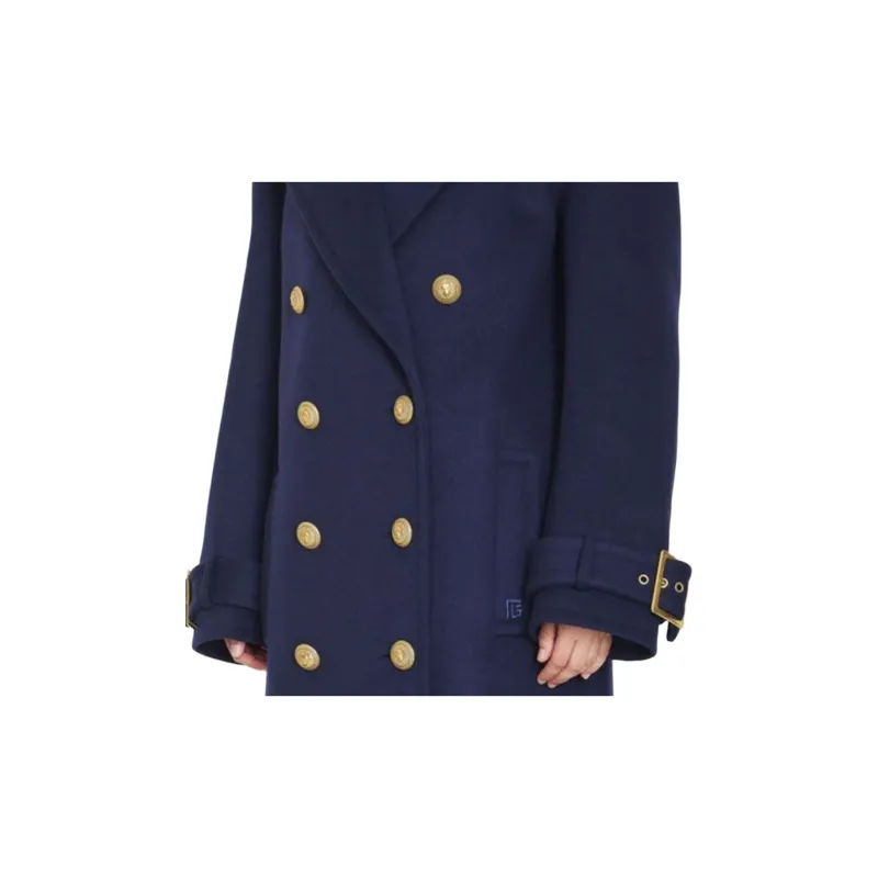 BALMAIN Double breasted Wool Coat-3