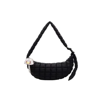 TINYAT Fabric Casual Sweet Style Dumpling Shoulder Bag Women's Black/White/Pink
