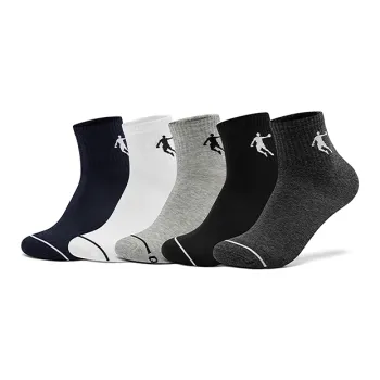QIAODAN Mid Calf Socks Men's 5 Pack