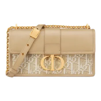 DIOR 30 Montaigne Cotton Shoulder Bag, Crossbody Bag Women's Natural