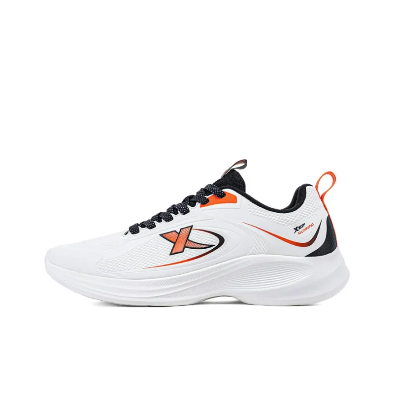 XTEP Shock absorbing And Waterproof Low Top Running Shoes Men's White Orange-0