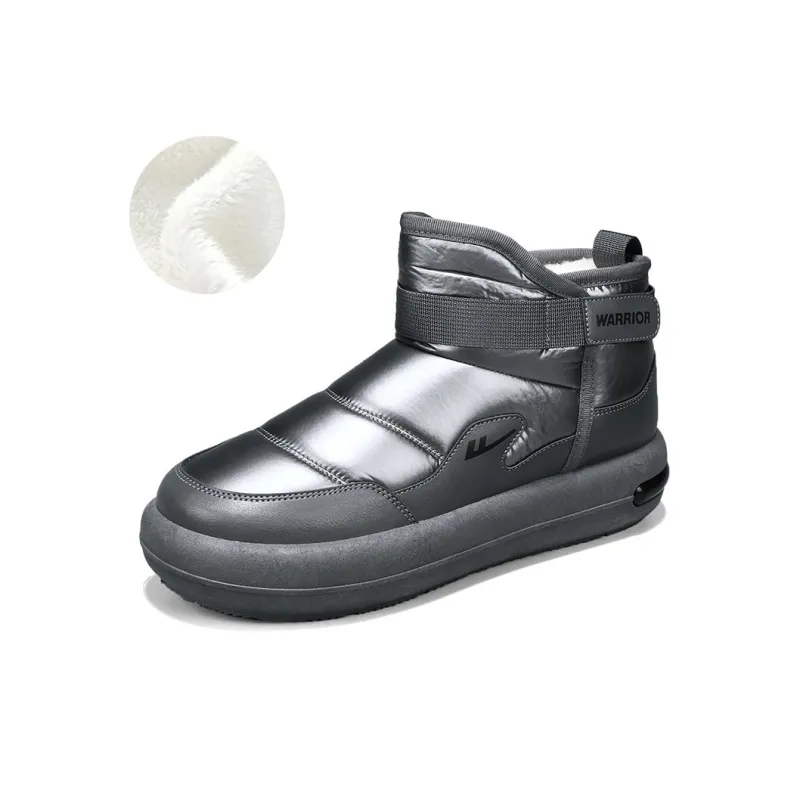 Warrior Thermal Coverage Height Increasing Abrasion Resistant Slip Resistant Short Snow Boots Men's Gray-1