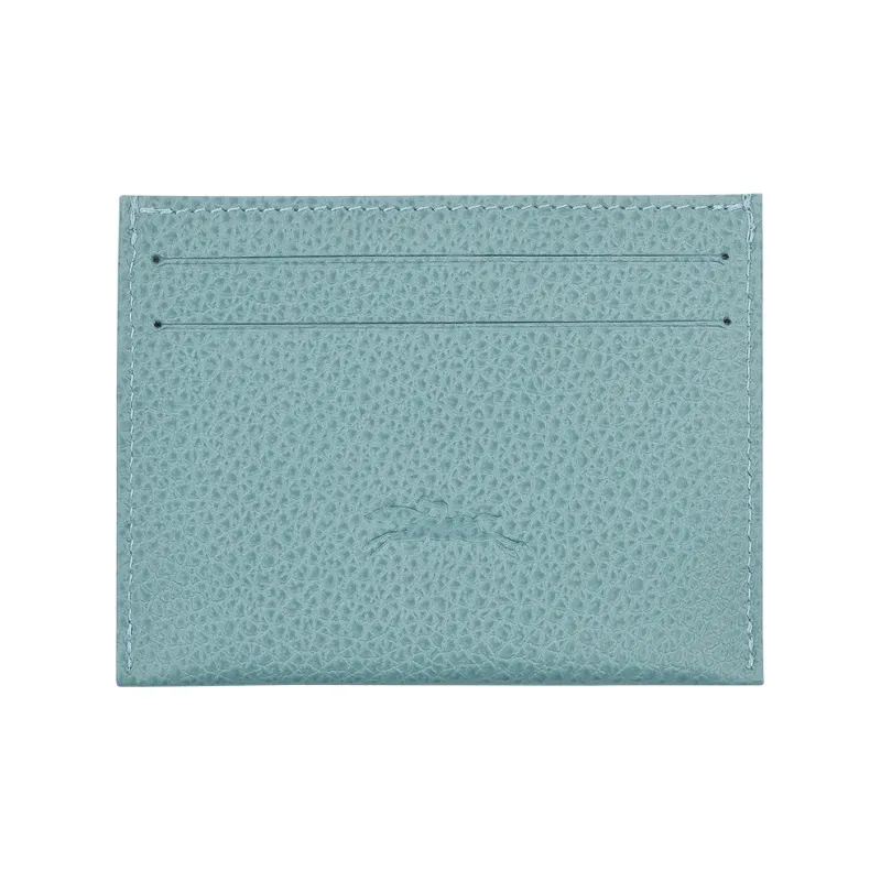 LONGCHAMP Le Foulonné Cow Leather Card Holder Women's Eucalyptus-1