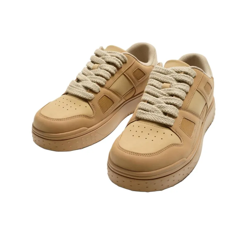 ZARA Anti-Slip Wear-Resistant Low-Top Skateboard Shoes Men's Brown-2