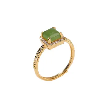 CHIC ZONE Hetian Jade Rings Jasper Women's