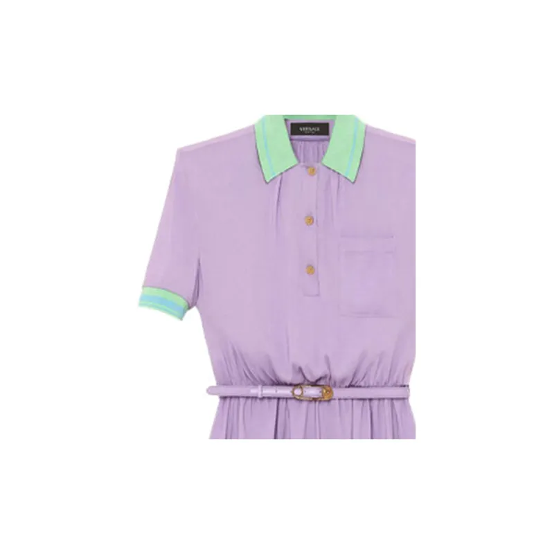 VERSACE Long-Sleeved Dresses Women's Purple-4
