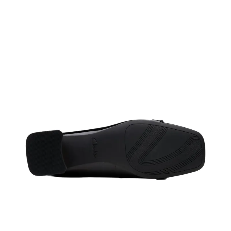 Clarks Nyta 45 Court Chunky Heel High Heels 4.5cm Women's Black-5