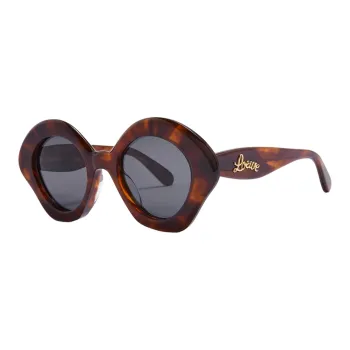 LOEWE Acetate Round Sunglasses Unisex Tortoiseshell