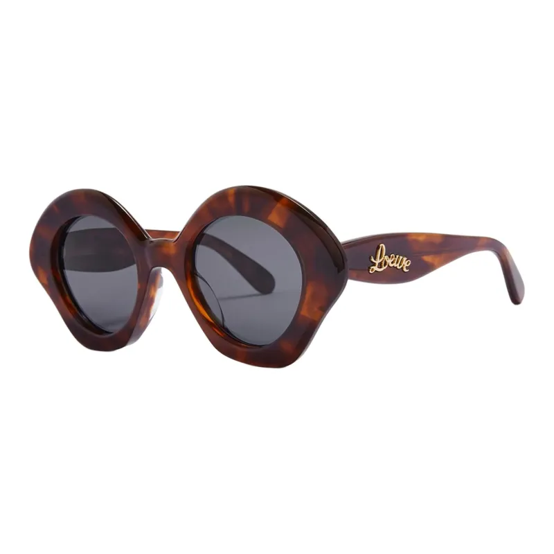 LOEWE Acetate Round Sunglasses Unisex Tortoiseshell-0