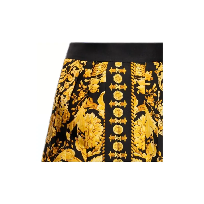 VERSACE Pattern Printed Pleated Skirt-4