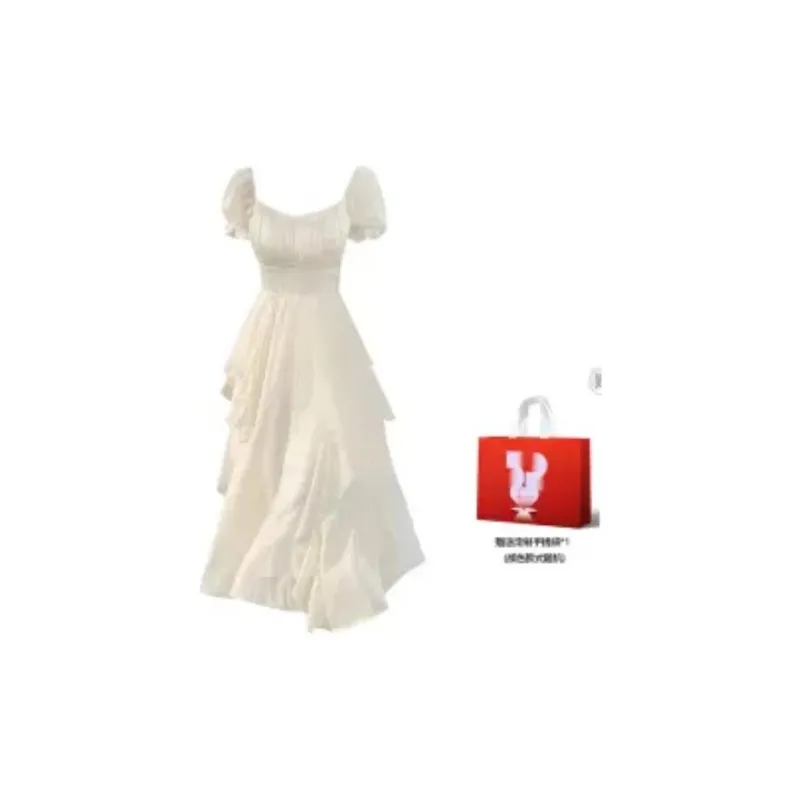 Vine Color Short Sleeved Dress Women's-3