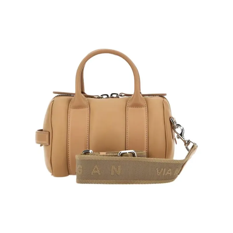 HOGAN Nappa Leather Bowling Bag, Shoulder Bag, Handbag Mini Women's Light Umber-3