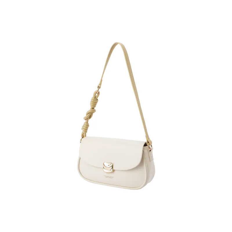 SEM/R PU Small Square Bag Handbag Crossbody Bag Small Size Women's Ecru/Caramel Brown/Black-19