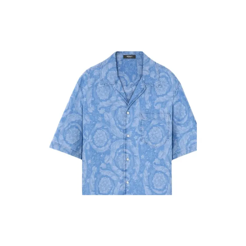 VERSACE All Over Denim Shirt-5