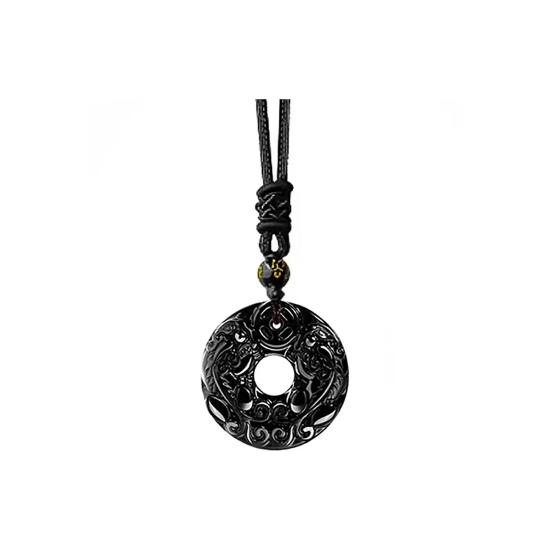 ZHOUBAIFU Obsidian Jade Necklaces Unisex-0