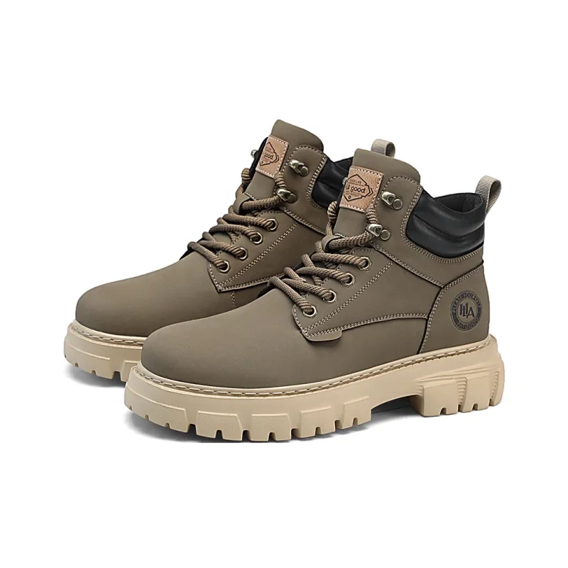 HLA Martin Boots Men Black/Earth Yellow/Dark Brown-11