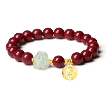 SEVEN COOK Reconstructed Cinnabar Bracelets Unisex