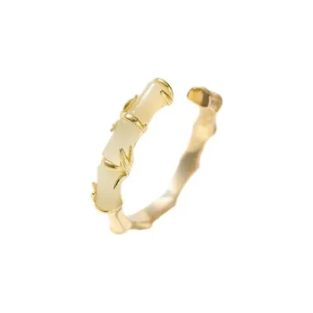 WEITIANXUAN Hetian Jade Rings Pale Greenish-White Jade Unisex