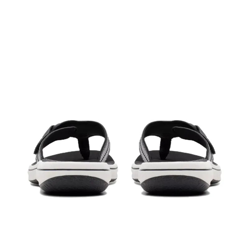 Clarks Abrasion-Resistant Flip Flops Women's Black White-4