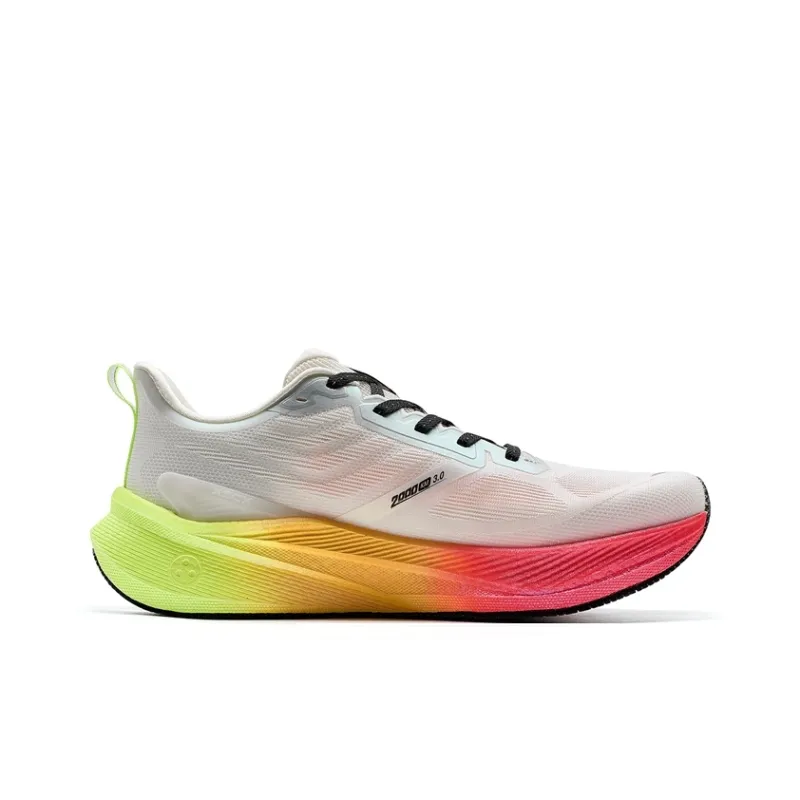 XTEP 2000km 3.0 Anti Slip Wear Resistant Low Top Training Running Shoes Men's Sail White Fluorescent Lime Green-1