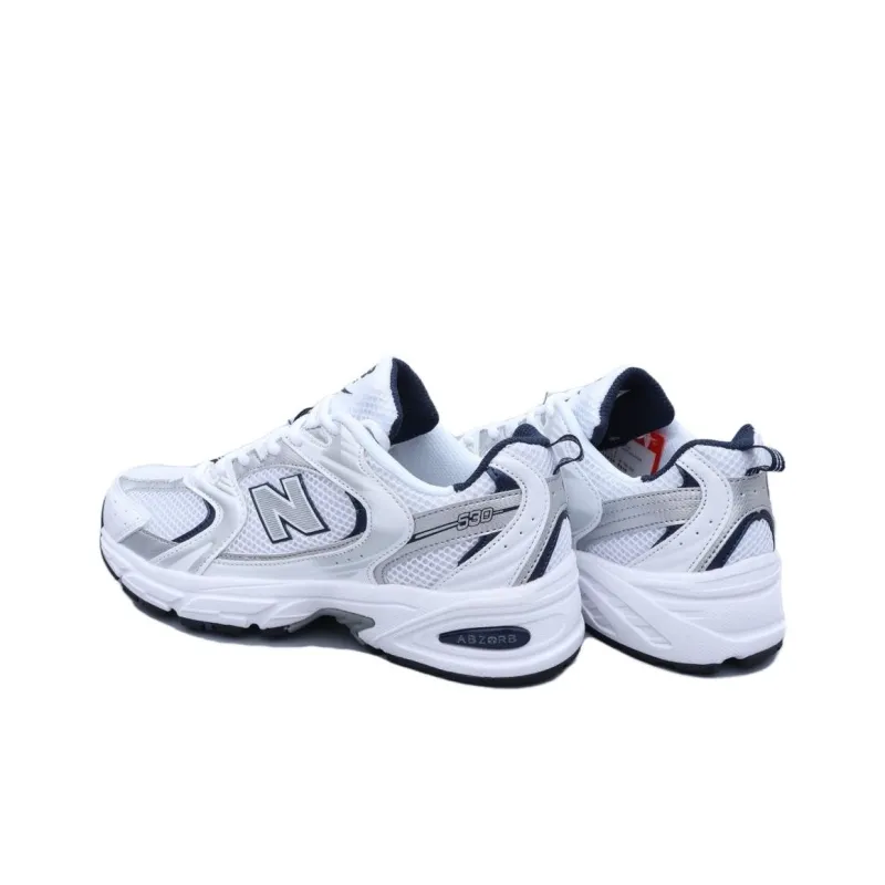 New Balance Anti Slip Wear Resistant Low Top Casual Running Shoes Men's Silver-2