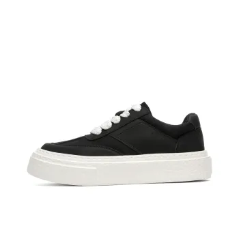 Zuogedu Plus Size Platform Low Top Skateboard Shoes Men's Black