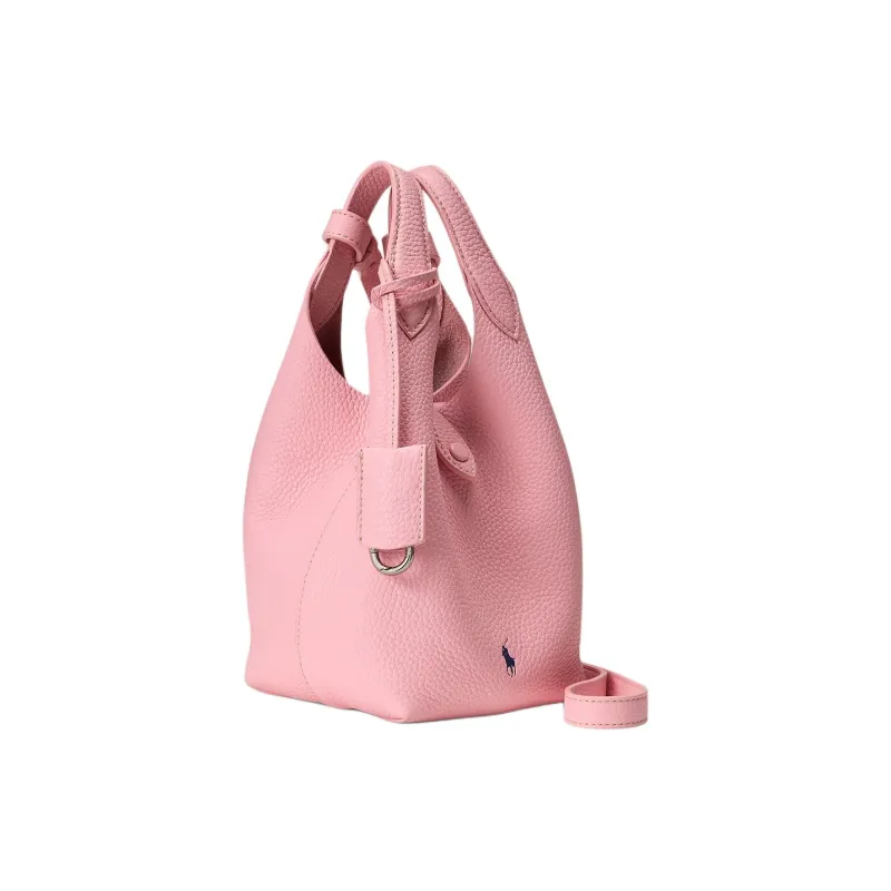 Polo Ralph Lauren Leather One Shoulder Handbag Trumpets Women's Cotton Candy Pink-1